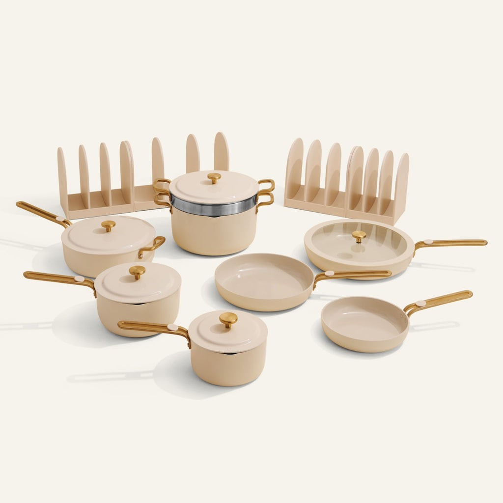 Cream Cookware Set, Nonstick coated