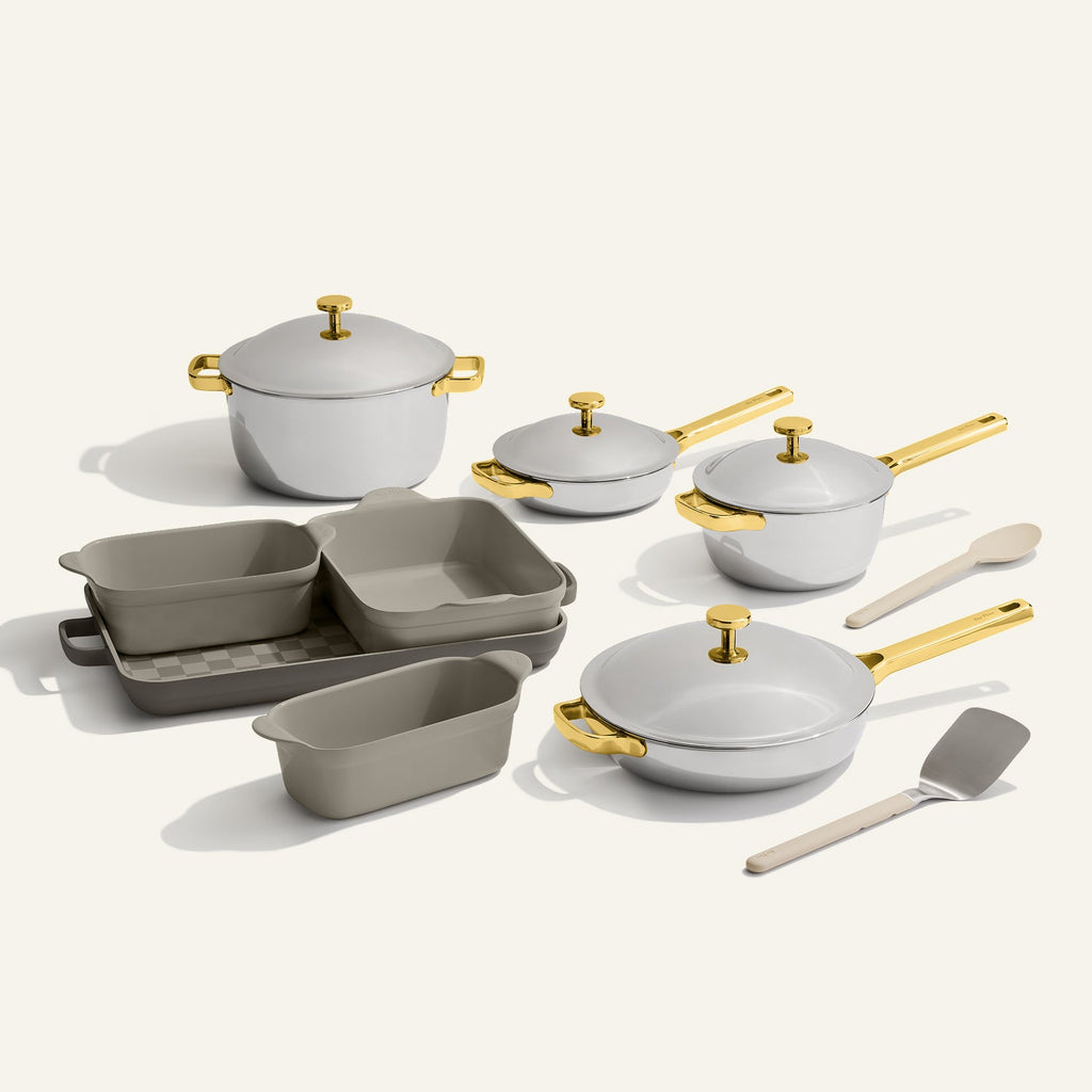 Chrome/Char Cookware and Bakeware Set, Nonstick coated